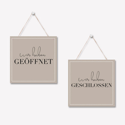 Schild 'Geöffnet/Geschlossen' Elegant