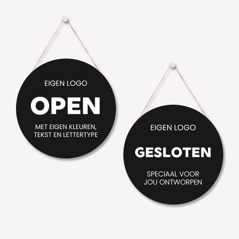 Open/gesloten bordje op maat