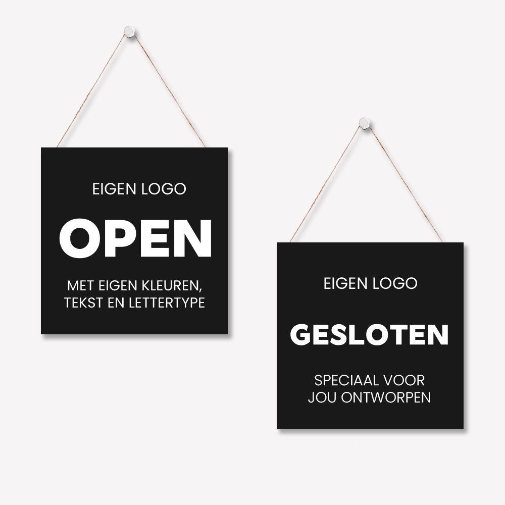 Open/gesloten bordje op maat