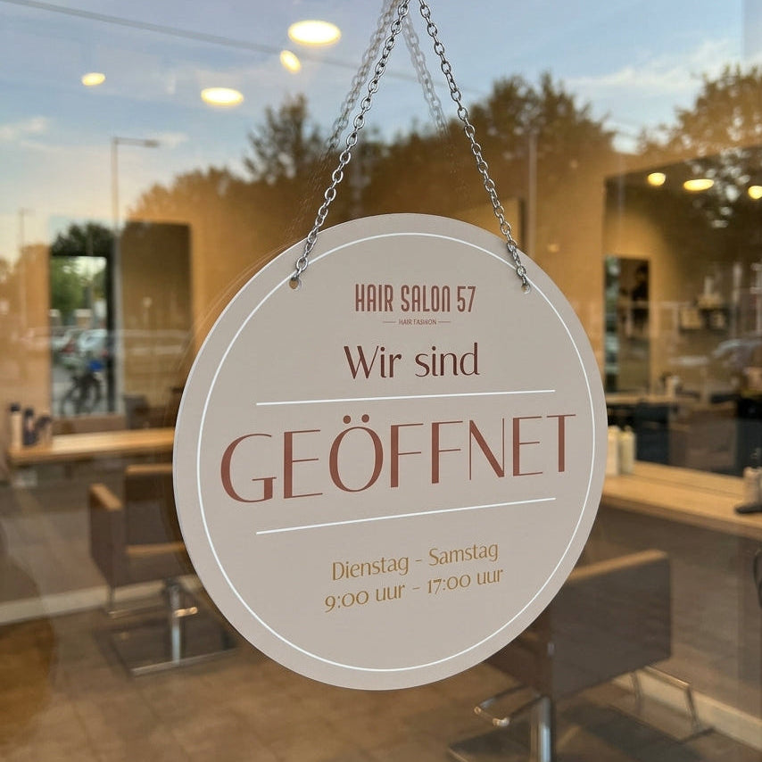 Personalisiertes Schild ‘Geöffnet/Geschlossen’